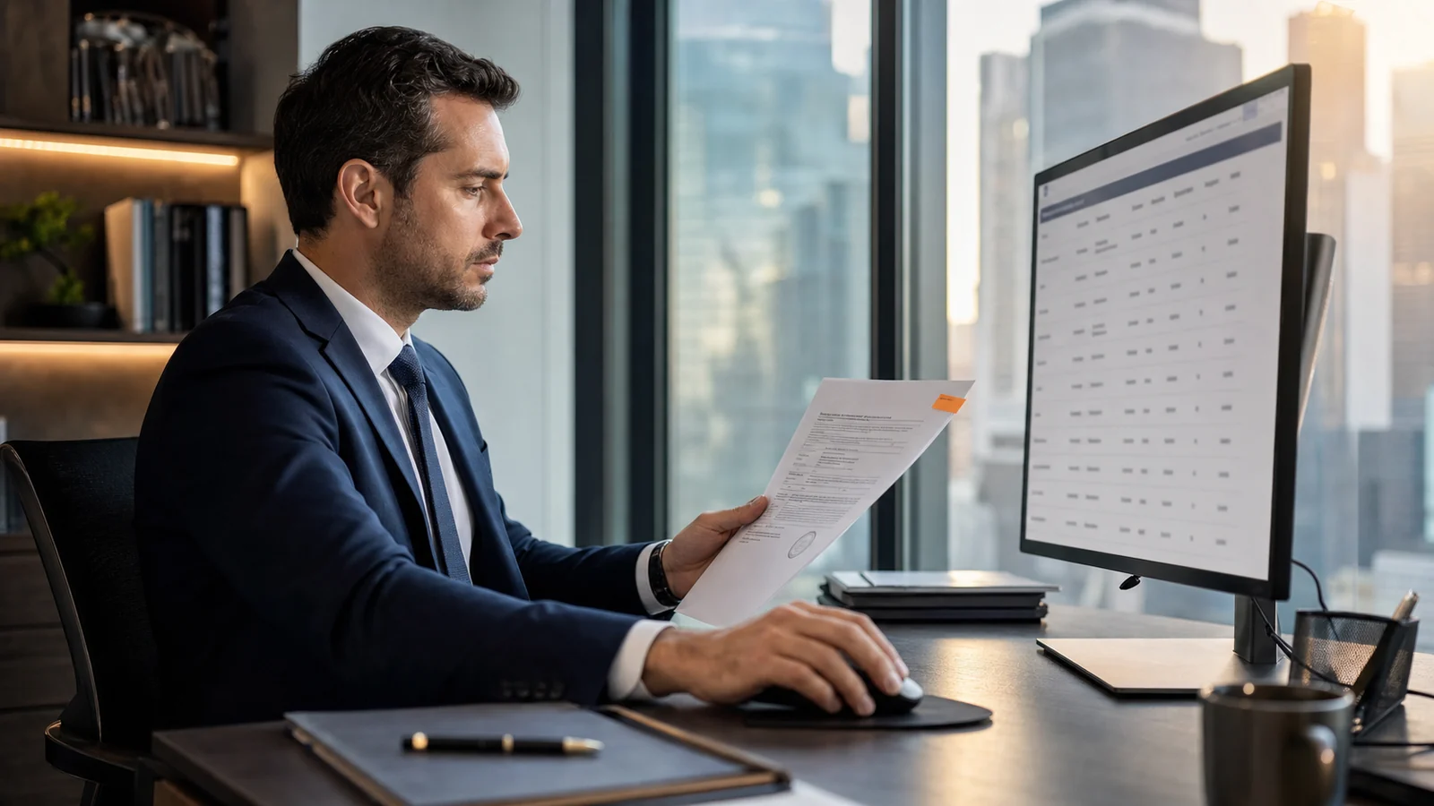 Compliance analyst comparing a broker licence document with an official regulator register result
