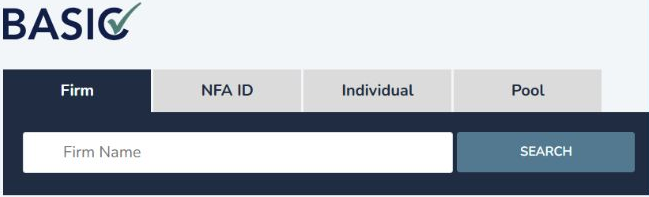 Offshore forex brokers and US residents: five checks before you deposit Official NFA BASIC interface with an empty firm-name search, captured on 2 October 2026.